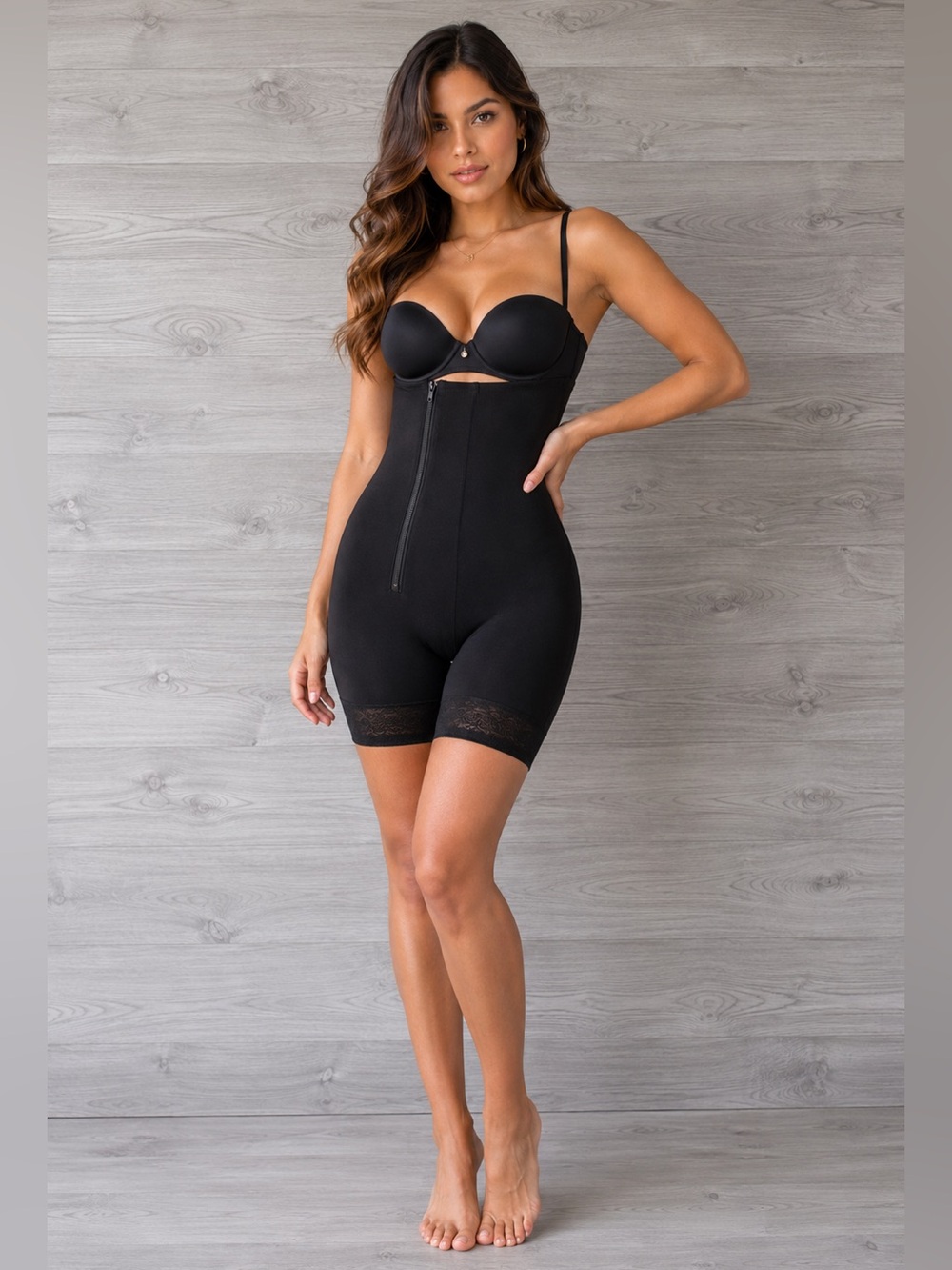NWOT! Lipo Express Medical Strapless Side Zipper BLACK